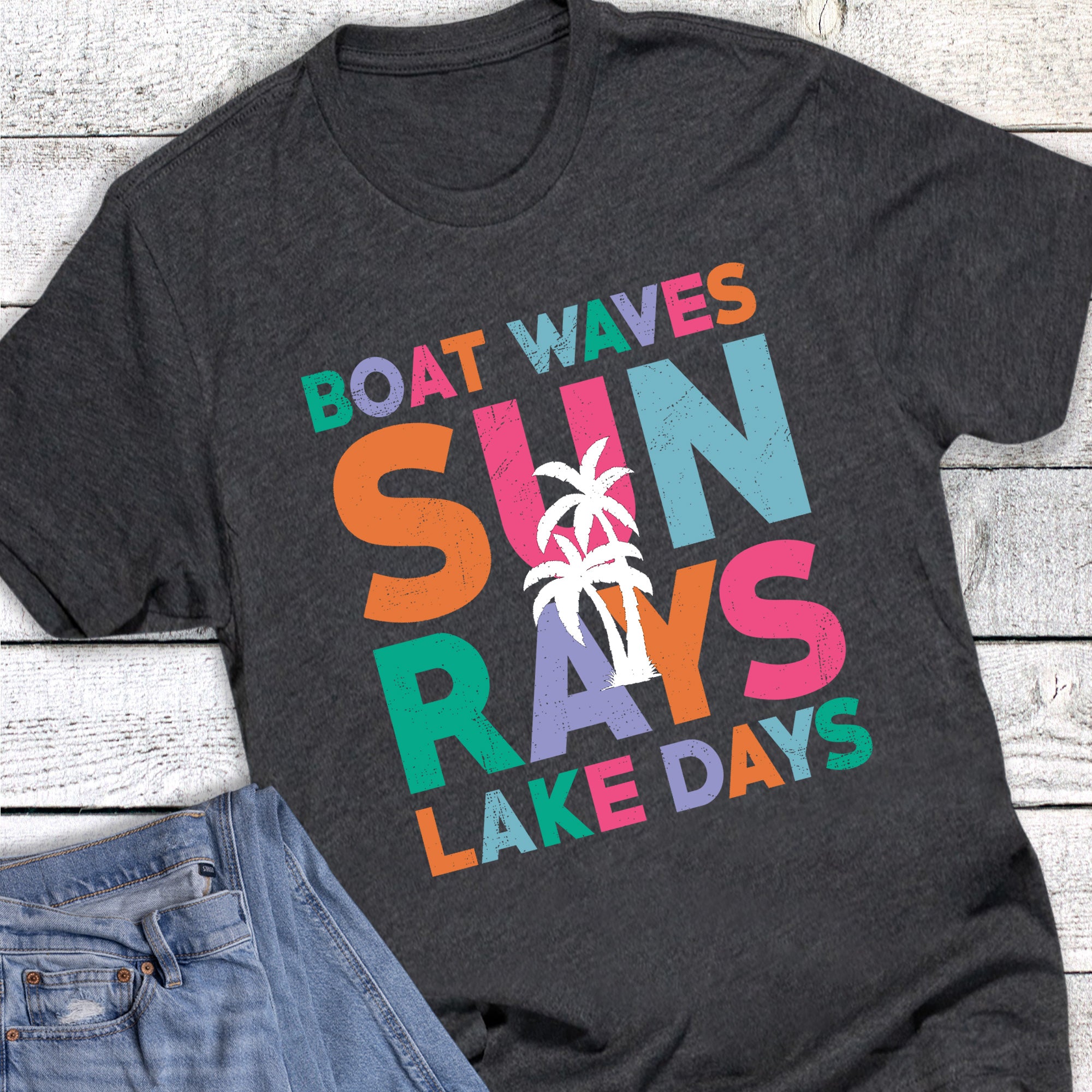 Summer Boat Waves Sun Rays Lake Days Palms