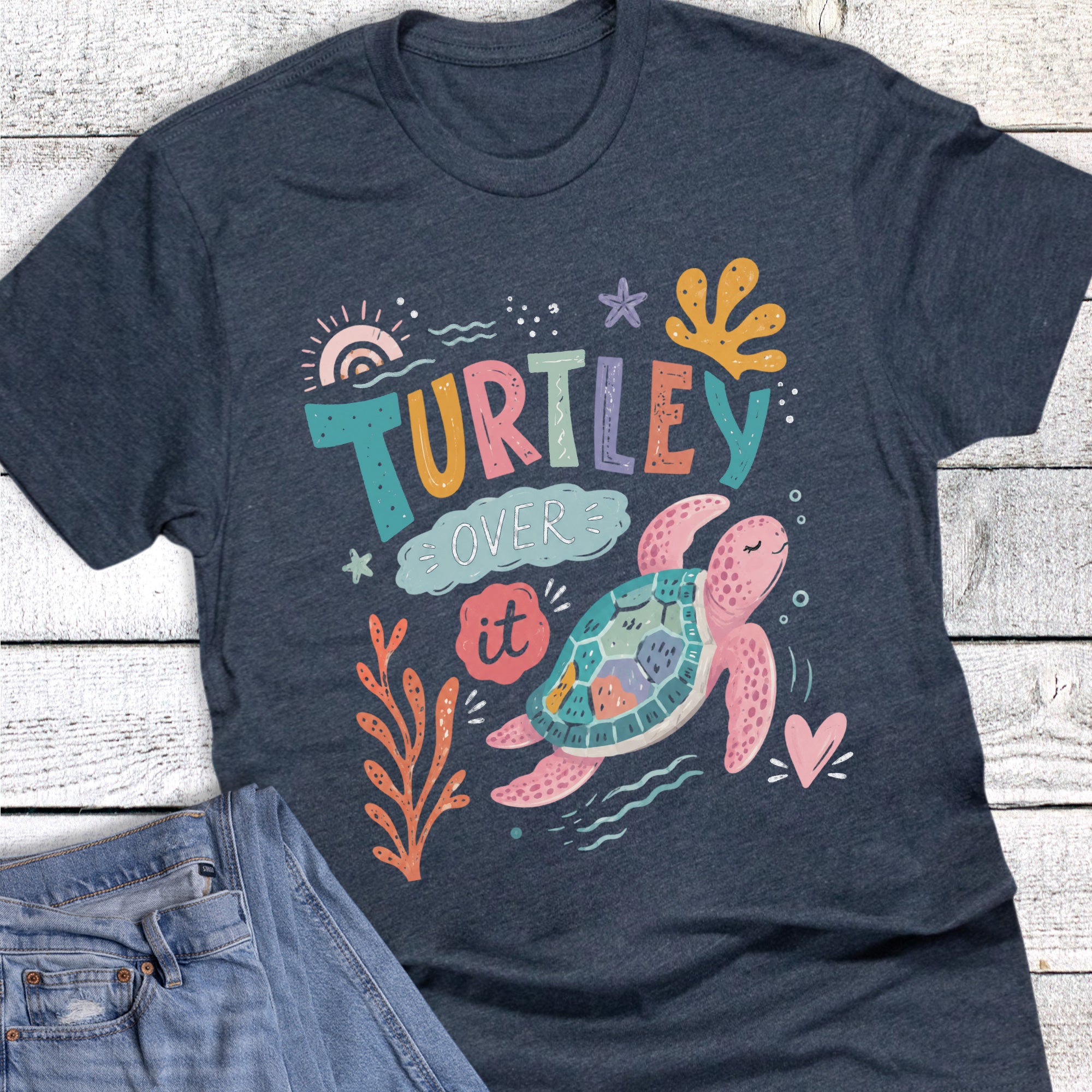 Summer Funny Turtley Over It