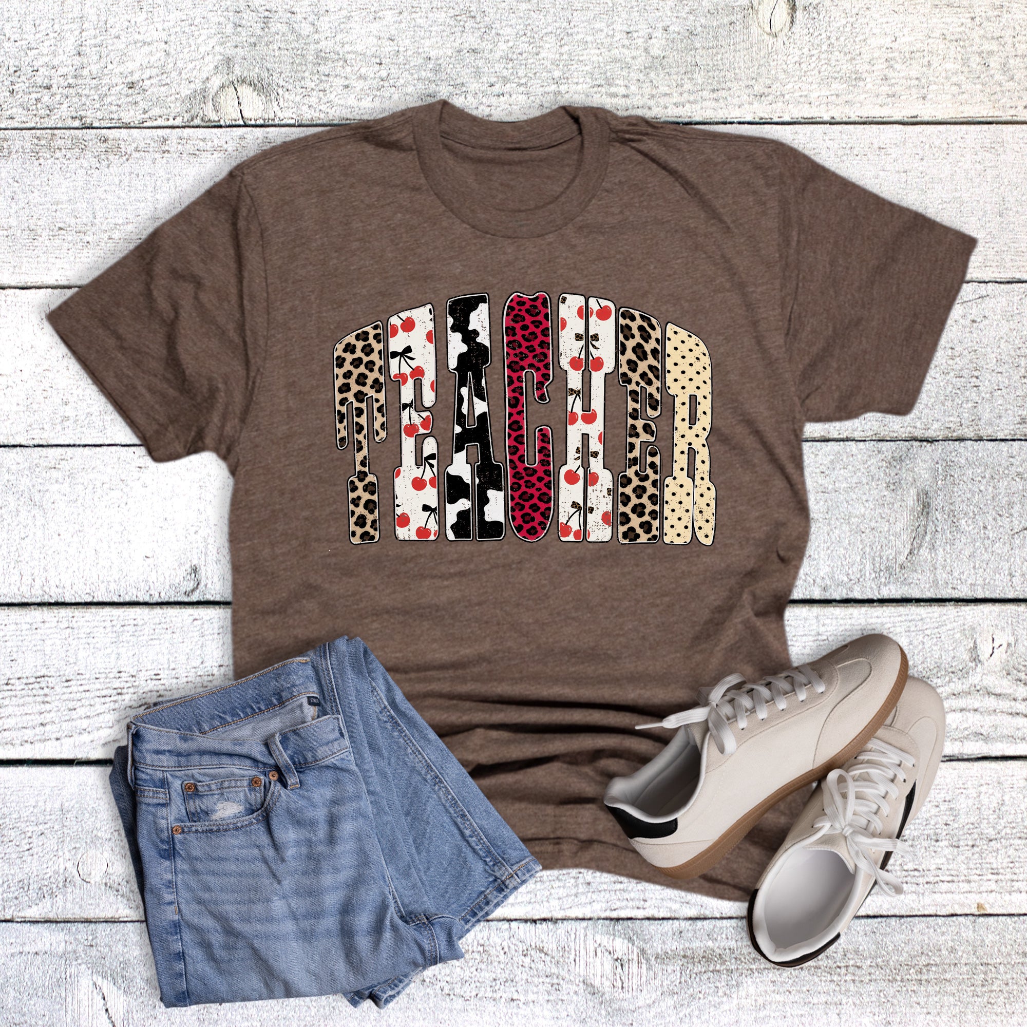 Teacher Leopard Cherry Checked