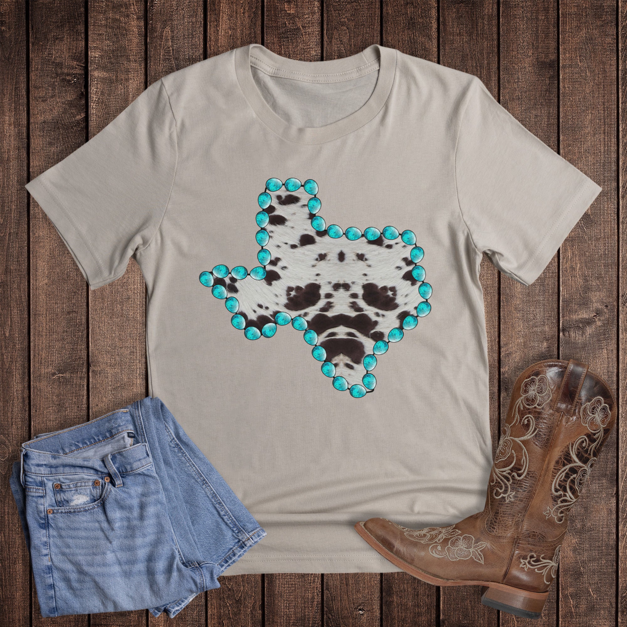 Texas Cowhide and Turquoise