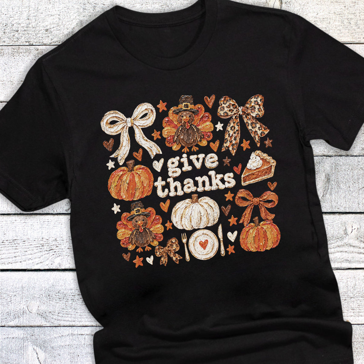 Thanksgiving Give Thanks Pie Turkey