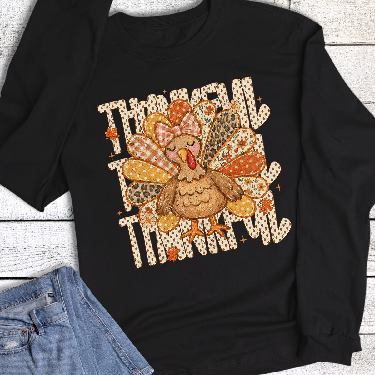 Thanksgiving Thankful Turkey Long Sleeve