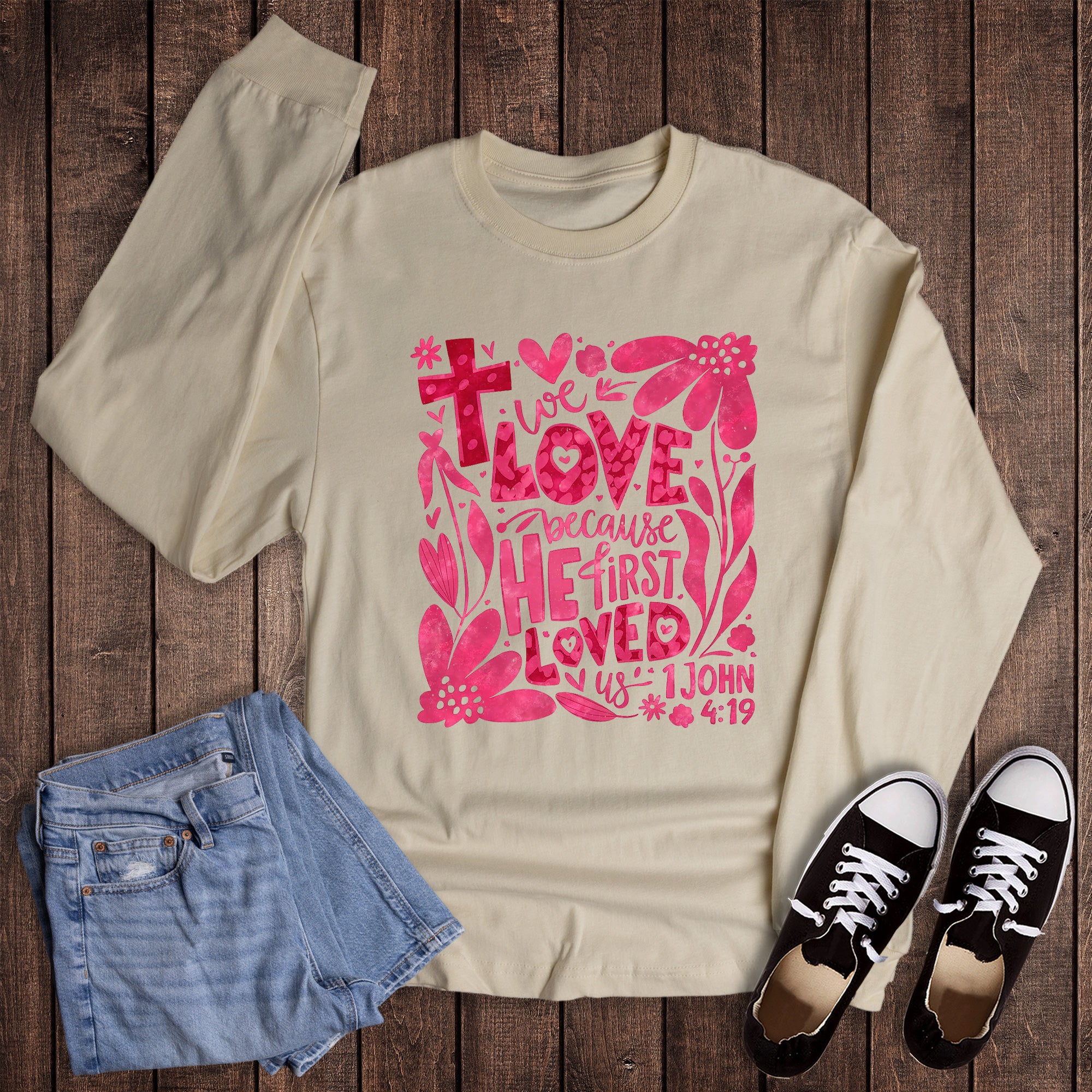 Valentine Faith Boho He First Loved Us Long Sleeve