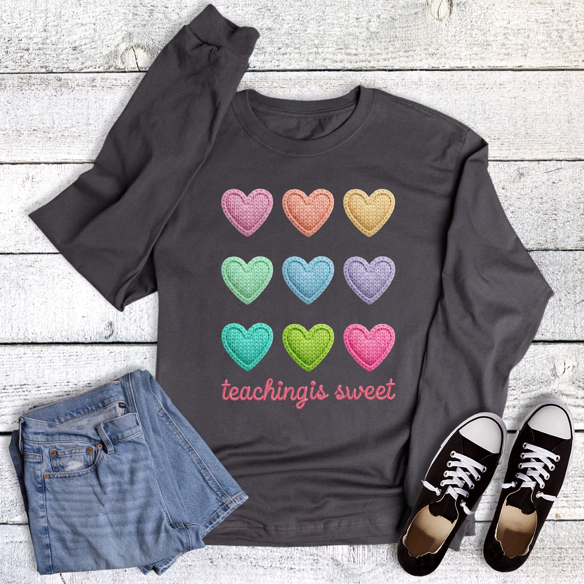 Valentine Teaching is Sweet Long Sleeve