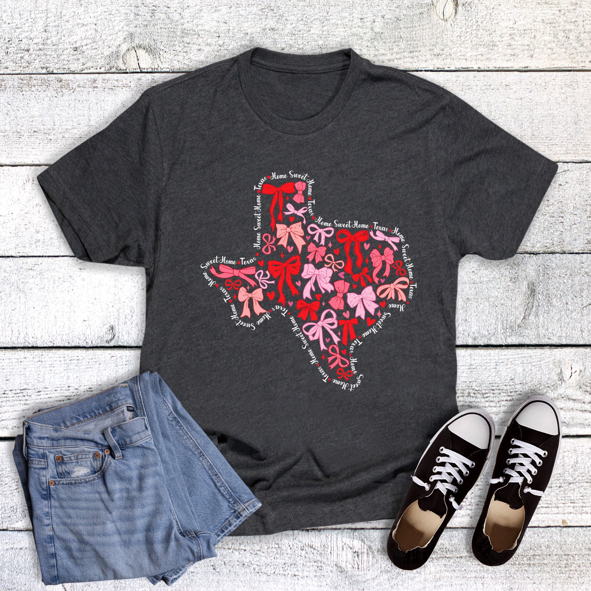 Valentines Coquette Bows Home Sweet Home Texas