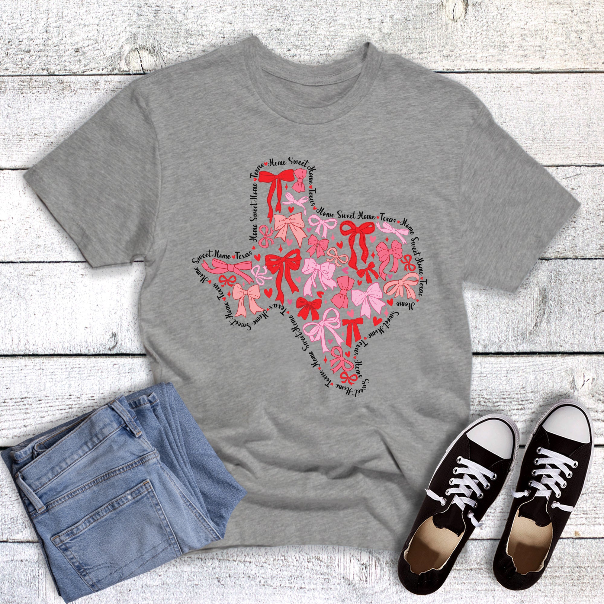 Valentines Coquette Bows Home Sweet Home Texas