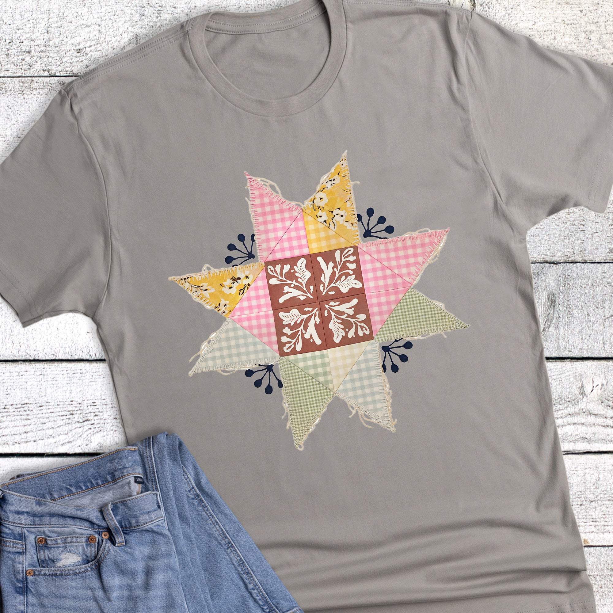 Vintage Quilted Star Patchwork