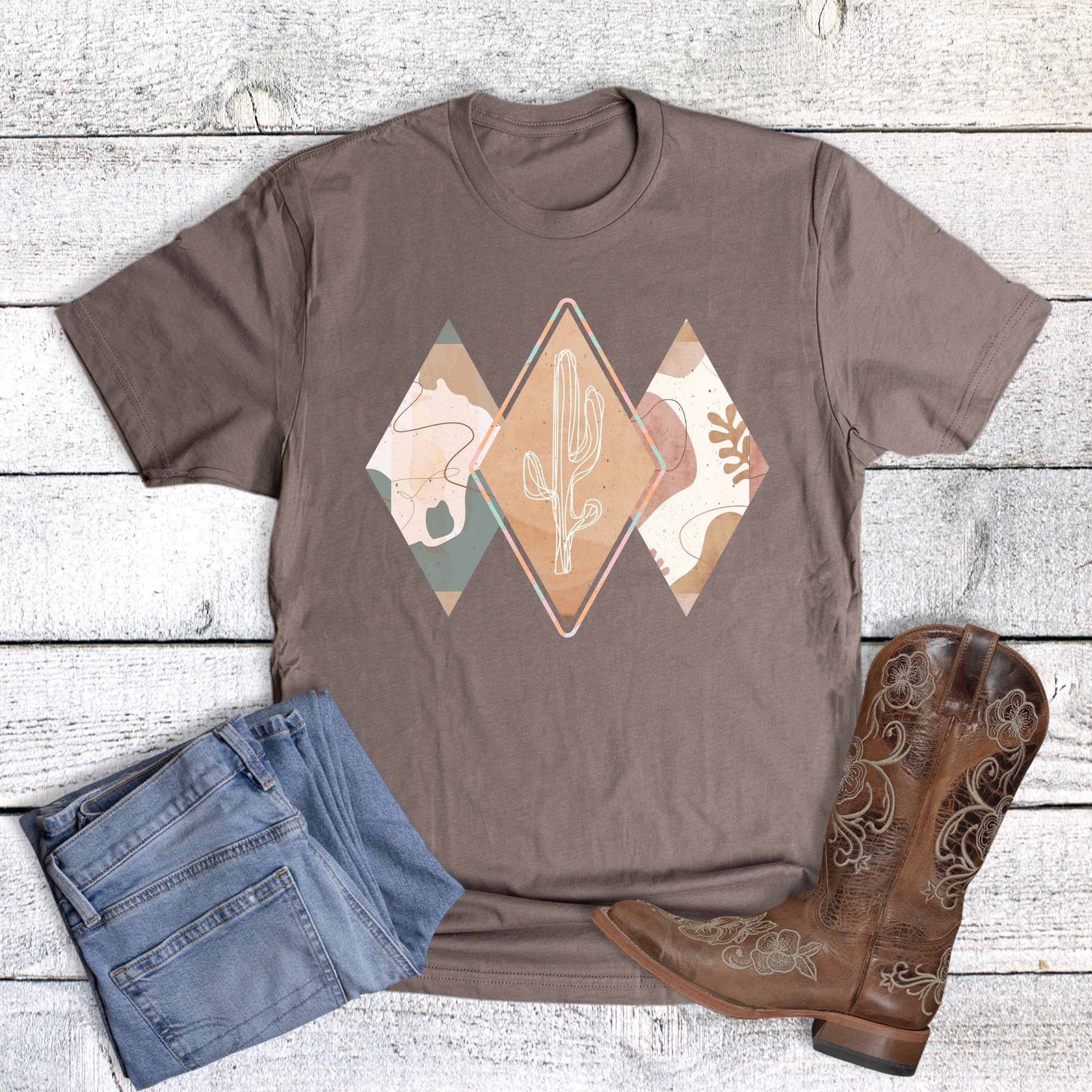 Western Boho Cactus Cowhide