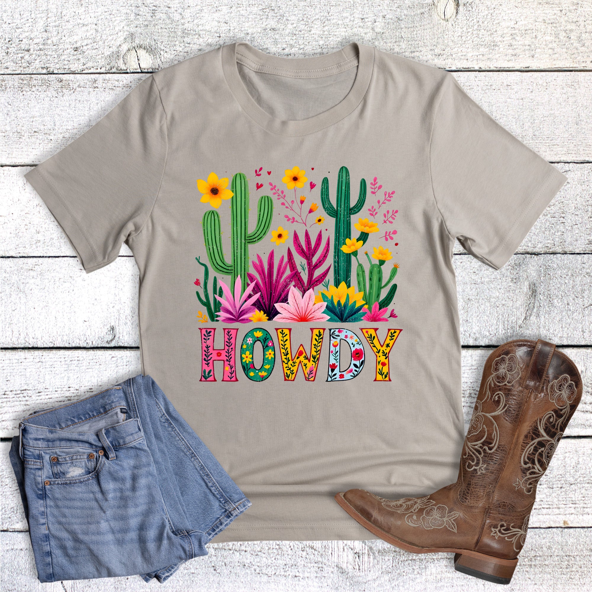 Western Boho Howdy Cacti