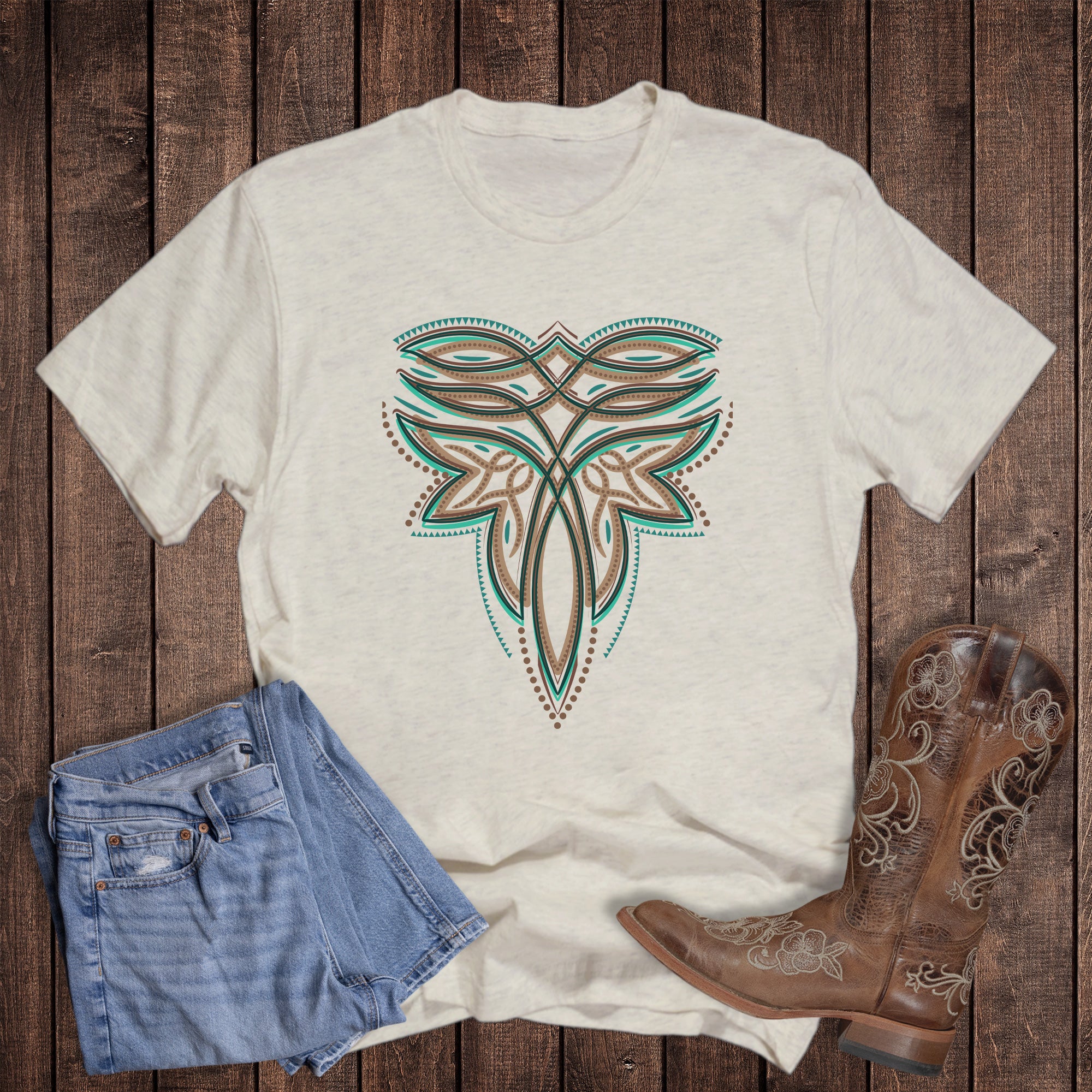 Western Boot Stitch Turquoise