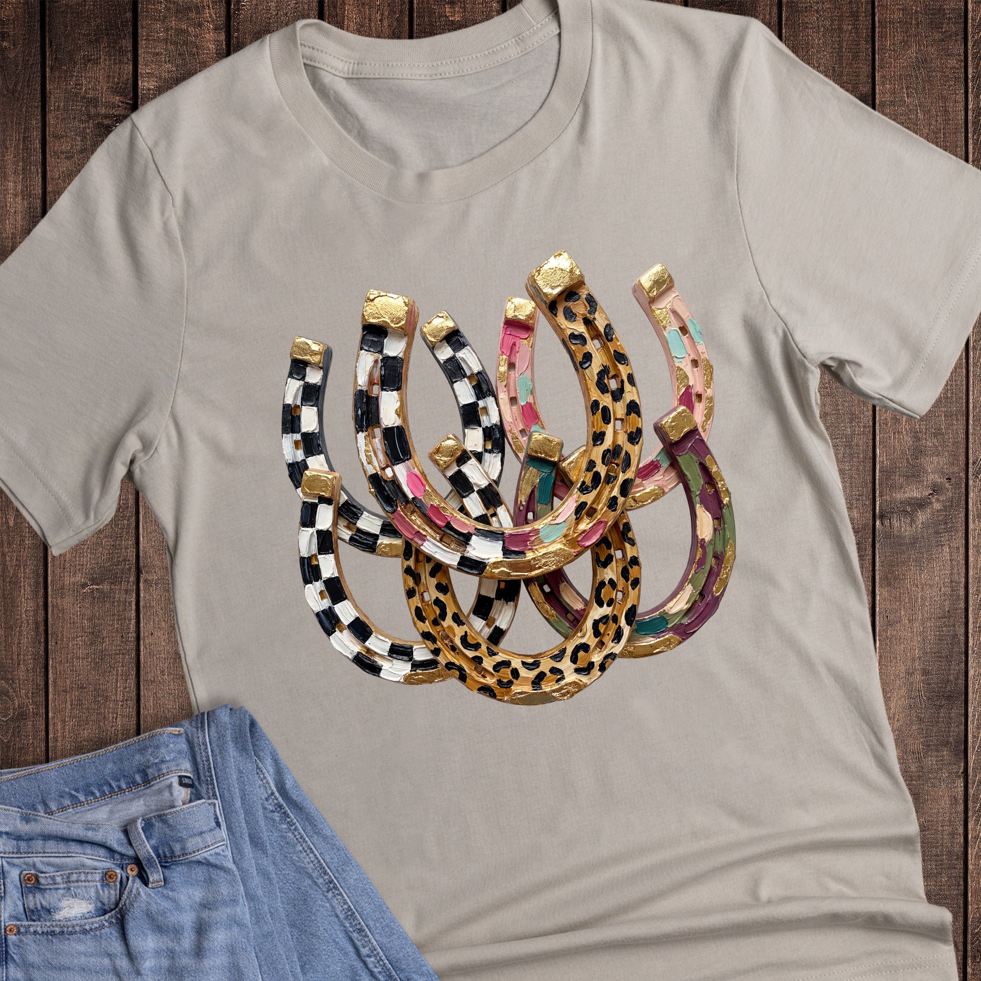 Western Horseshoes Check Leopard
