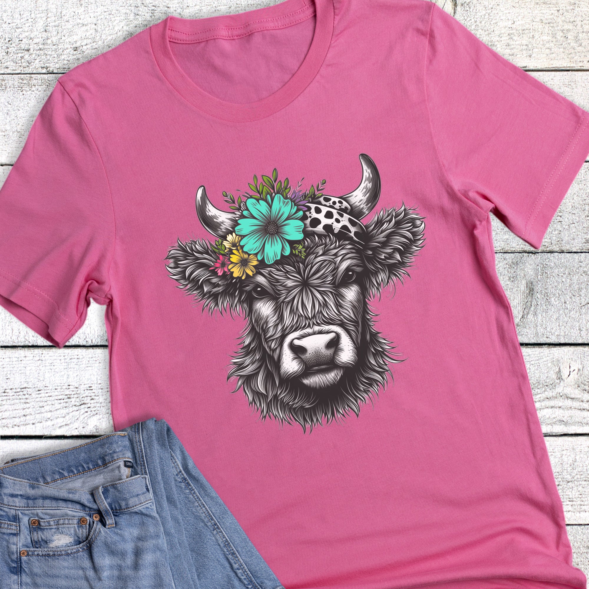 Western Spring Highland Cow Headband