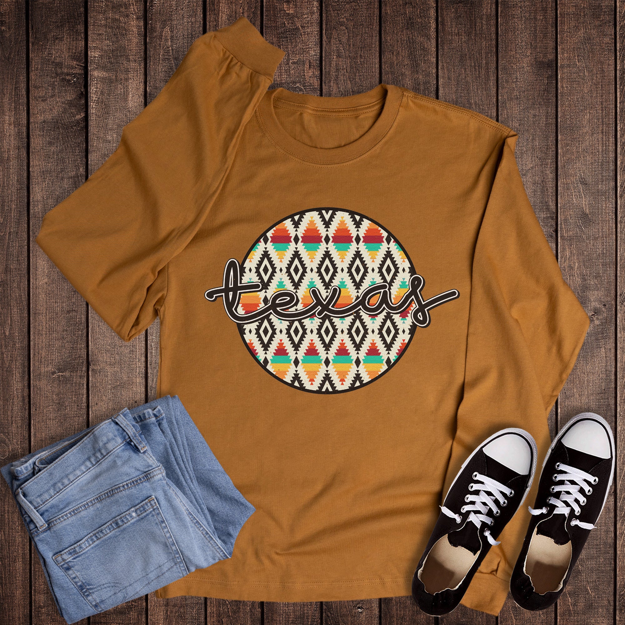 Western Tribal Texas Long Sleeve