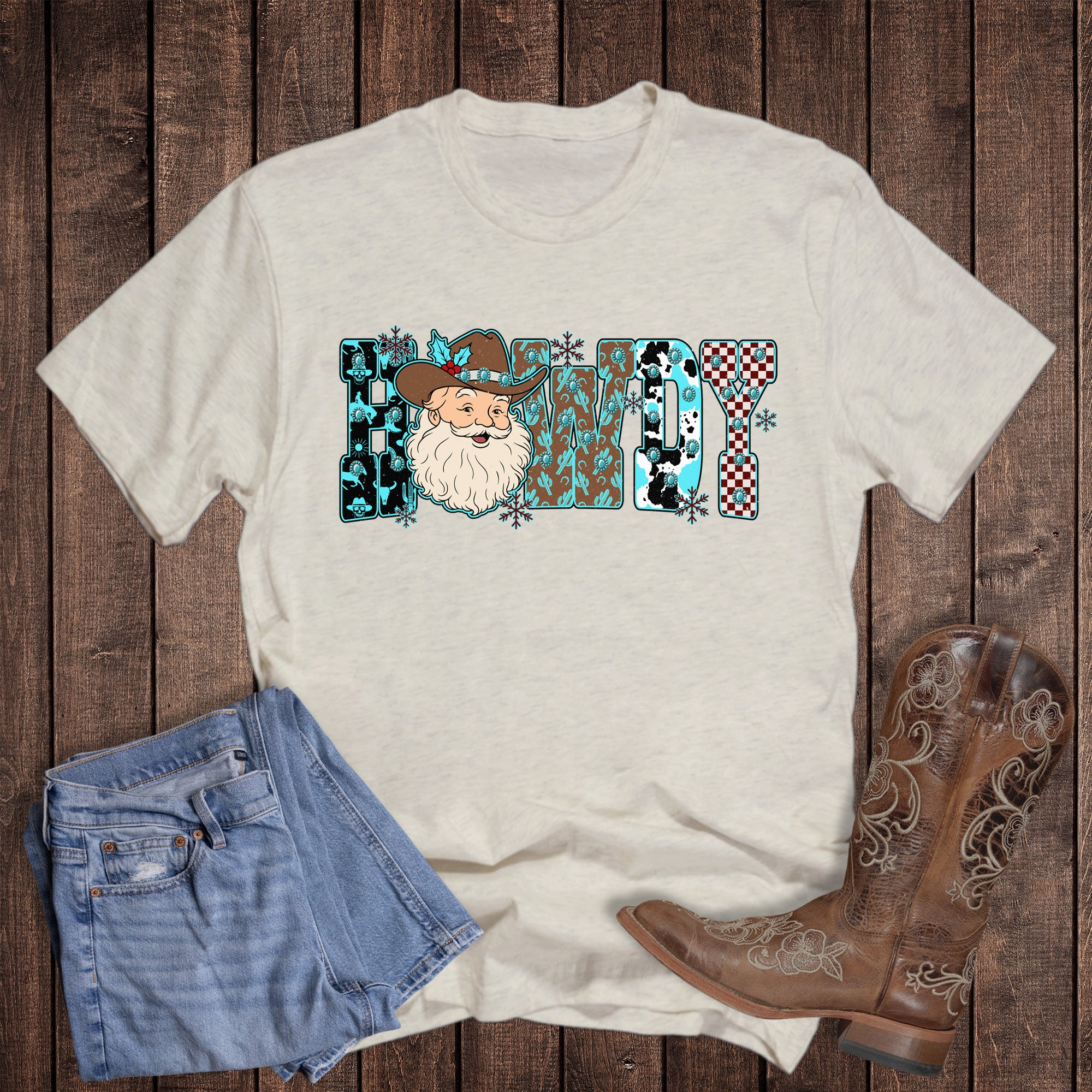 Western Turquoise Howdy Santa