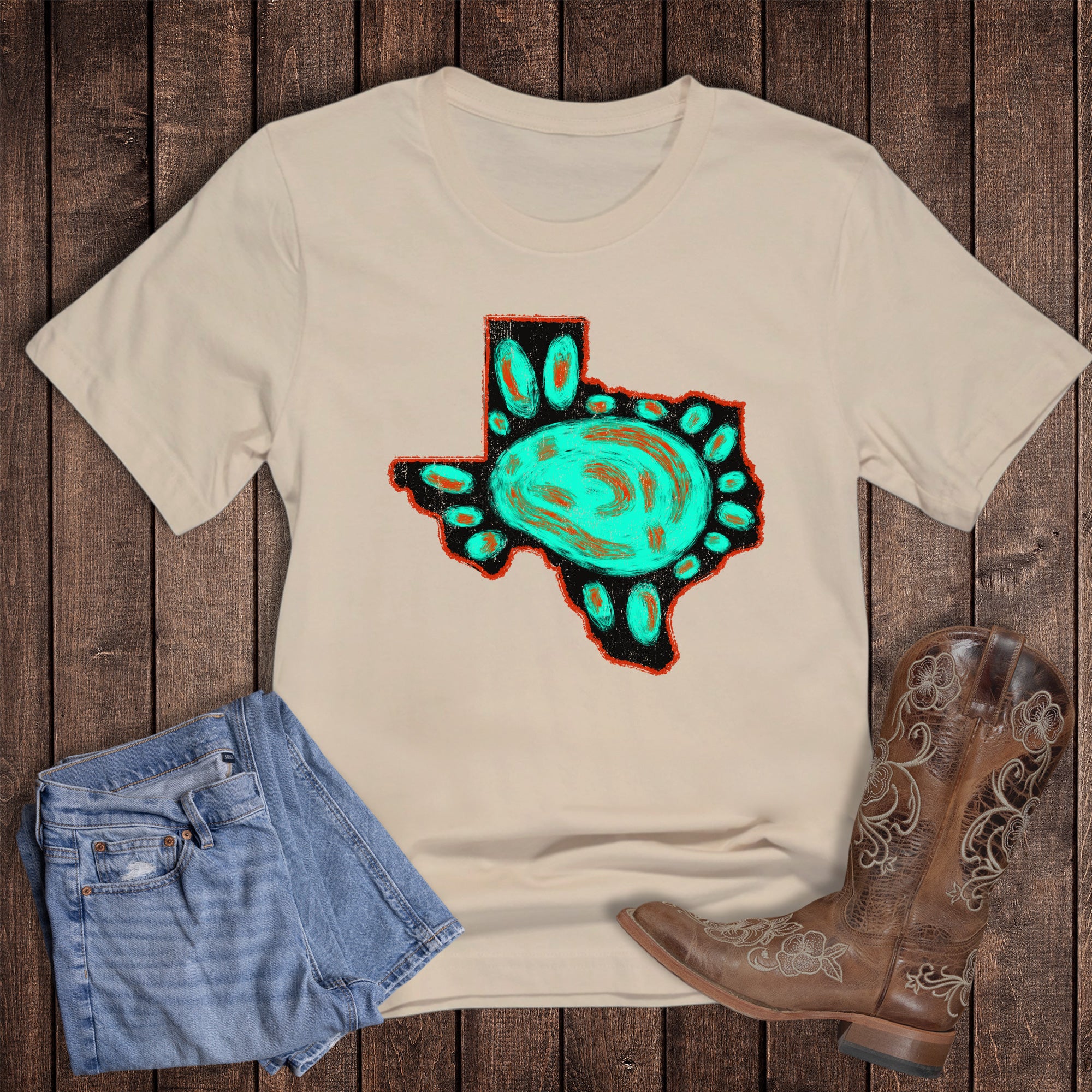 Western Turquoise Texas Graphic Tee