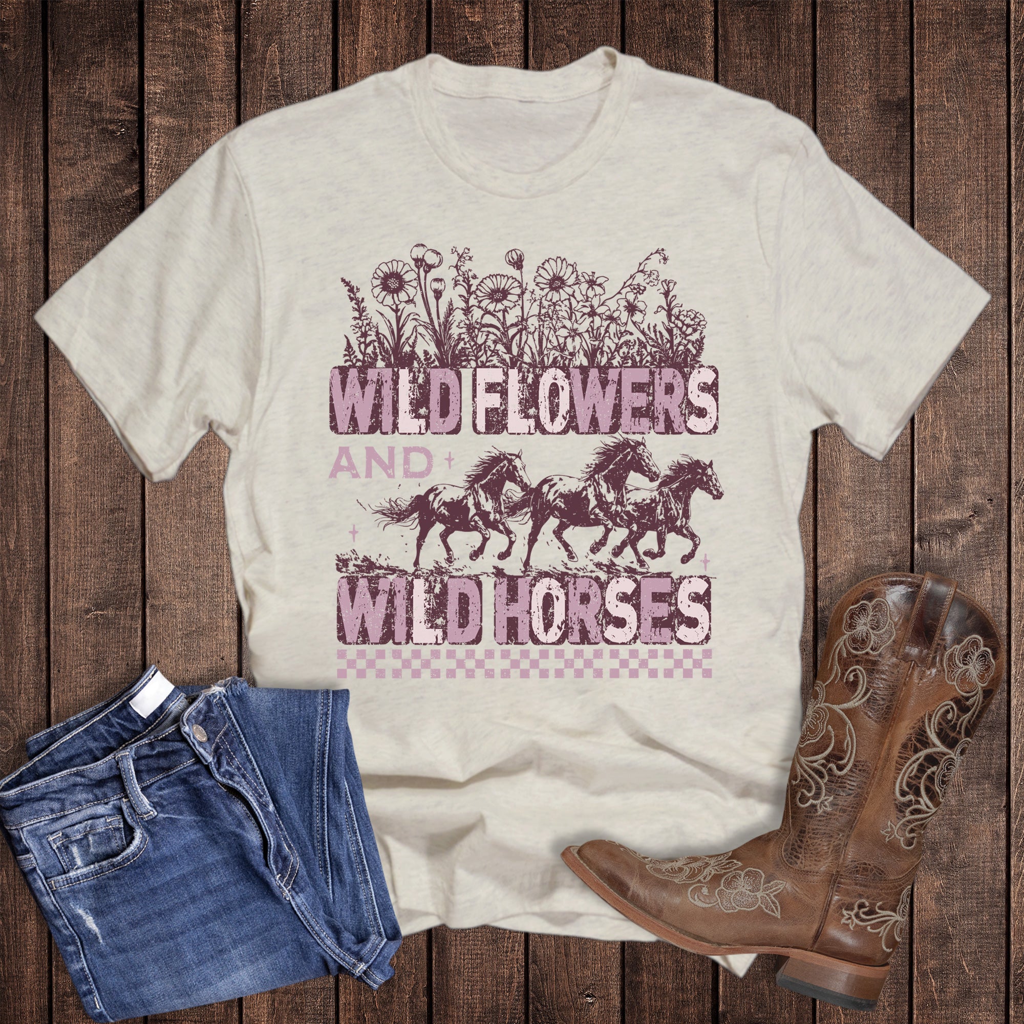 Western Wild Flowers and Wild Horses