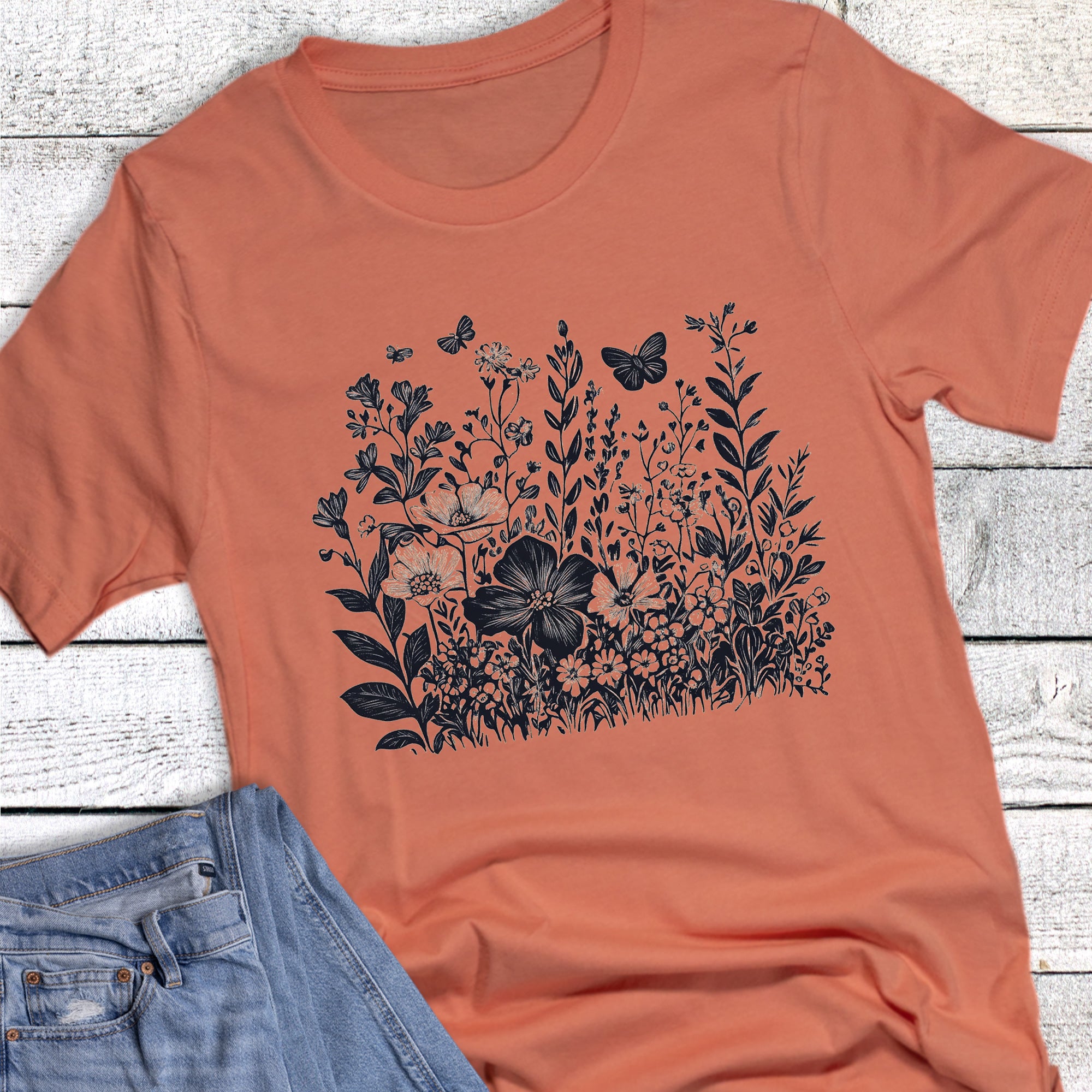 Wildflowers and Grass Floral Spring
