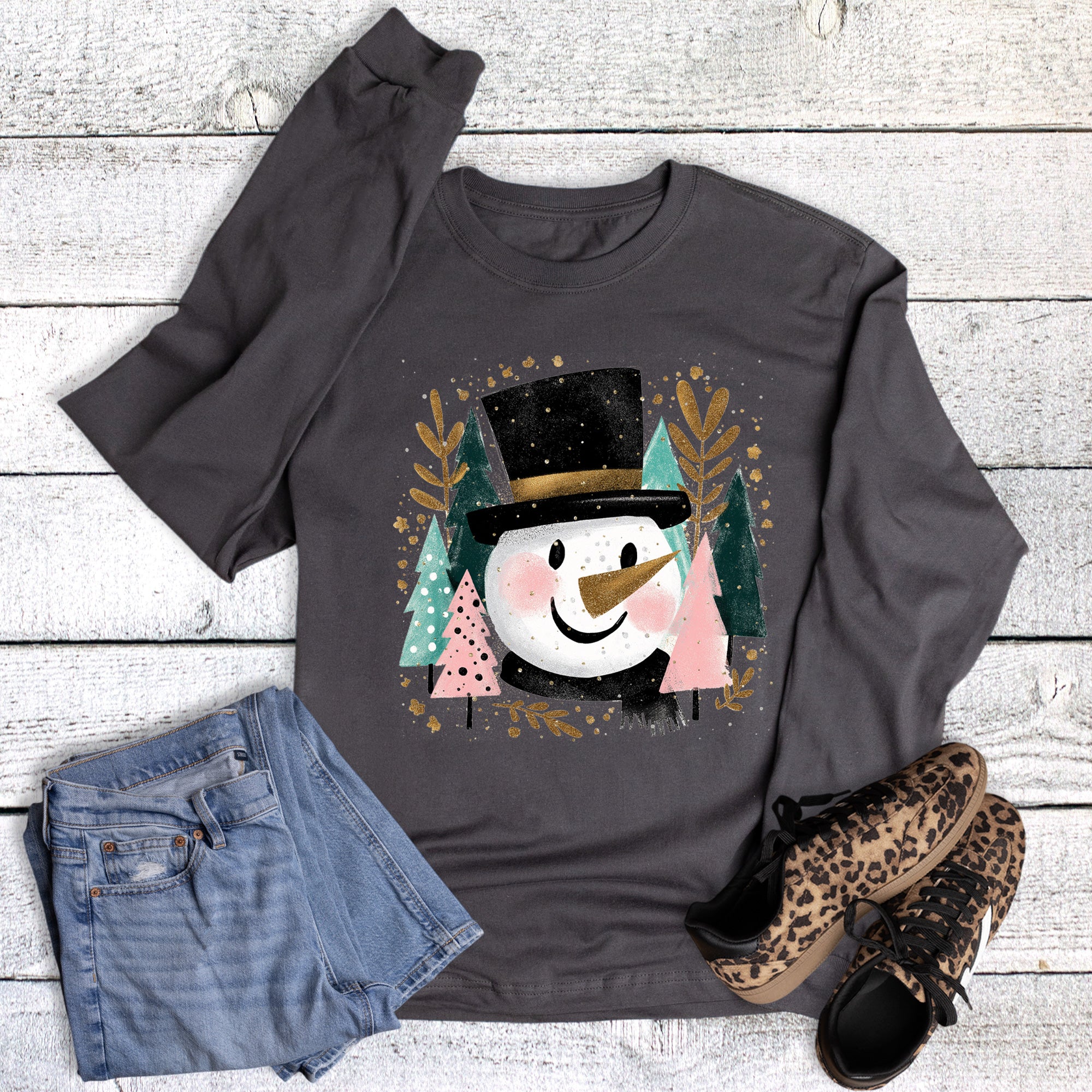 Winter Boho Snowman Long Sleeve